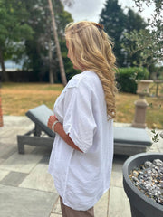 White Embroidered Floral Top Frankie