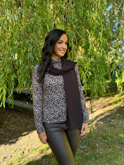 Black Satin Blend Scarf