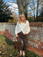 Winter White Knitted Wrap Jumper Nell