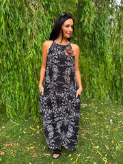 Black Luxury Wildflower Dress Abigail
