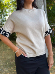Stone Leopard Cuff Knit Jessica
