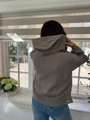 Mocha Bubble Cotton Hooded Jacket Hayley