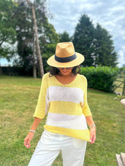 Lemon Striped Knit Rita