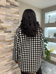 Monochrome Dogtooth Coat Ruth