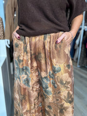 Bronze Shimmer Floral Trousers Adele
