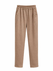 Mocha Straight leg Comfort fit pull on Trousers
