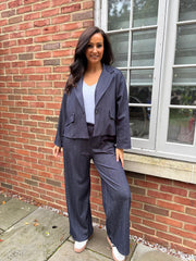 Denim Style Pinstripe Jacket Geri