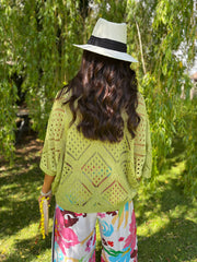 Lime Diamond Knit Matilda