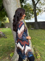 Navy Zig Zag Print Tunic Layla