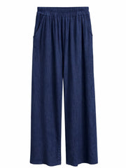 Navy Textured Lightweight Trousers Kaylee