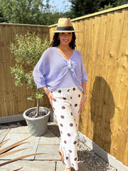 Lilac Gathered Loose Knit Paige