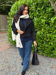 Black Double-Breasted Short Coat