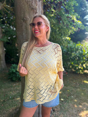 Lemon Abstract Pattern Knit Tori