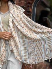 Mocha Diamond Tassel Scarf