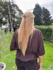 Chocolate Ruched Waist Jacket Misty