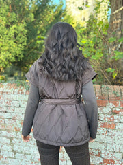 Chocolate Quilted Gilet Hollie