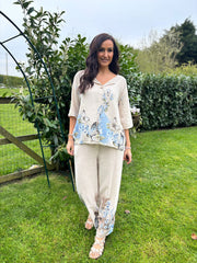 Stone Floral Butterfly Co-Ord Set Reeva