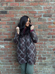 Chocolate Tartan Quilted Coat Maeve