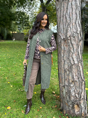 Khaki Brushed Belted Waistcoat Andrea