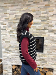 Black Stripe Knitted Waistcoat Emily