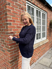 Navy Cable Knit Jumper Emilia