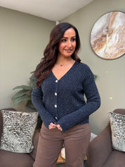 Navy Sparkle Knit Cardi Selina