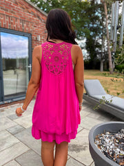 Lipstick Crochet Detail Dress Maya