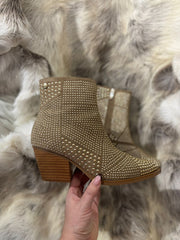 Mocha Stud Embellished Ankle Boots