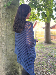 Navy Asymmetric Loose Knit Melody