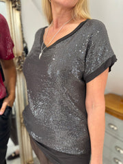 Chocolate Sequin Top Jasmine