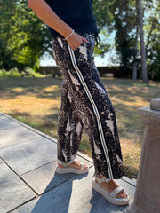 Black Leopard Stripe Trousers Jordan
