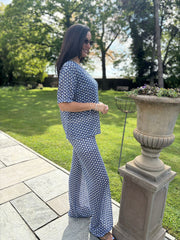 Navy Geometric Pattern Co-ord Indie