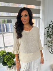 Stone Ruffle Sleeve Knit Alexis