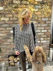 Chocolate Geometric Pattern Top Janet