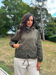 Khaki High Neck Jacket Mila