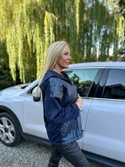 Navy Quilted Jacket Lucia