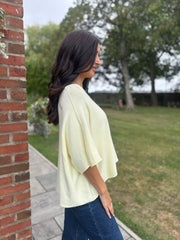 Lemon V-Neck Reverse Seam Knit Diana