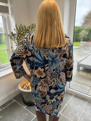 Navy Speckled Floral Tunic Gloria