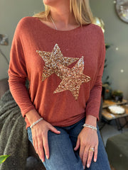 Rust Soft Touch Star Top Kelly