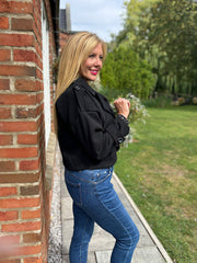 Black Double-Breasted Short Coat