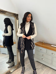 Black Single Button Waistcoat Kylie