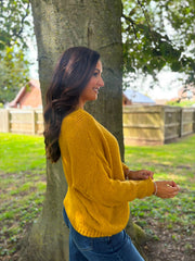 Mustard Cosy Knit Cardi Sofia