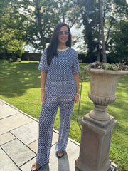 Navy Geometric Pattern Co-ord Indie