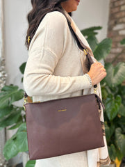 Chocolate Multi Compartment Crossbody Bag