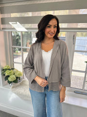 Mocha Bubble Cotton Hooded Jacket Hayley