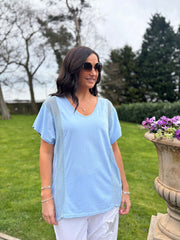 Denim Net Side Panel Top Willow