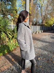 Grey Brushed Wool Coat Bridget
