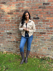 Stone Faux Suede Jacket Shana