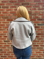 Grey Double-Breasted Short Coat