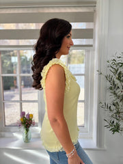 Lemon Ruffle Lace Vest Lola